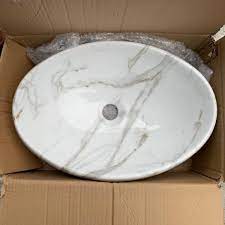 Chậu sứ elip vân mây 8888, kt: 48*34*14 LUCO